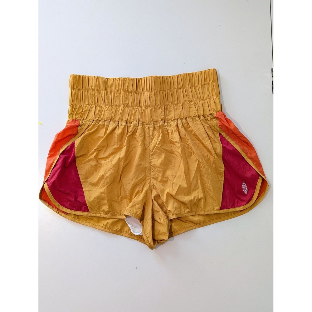 Free People Movement The Way Home Shorts Colorblock Yellow Orange Red Size Large
